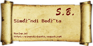 Simándi Beáta névjegykártya