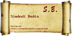 Simándi Beáta névjegykártya