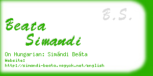 beata simandi business card